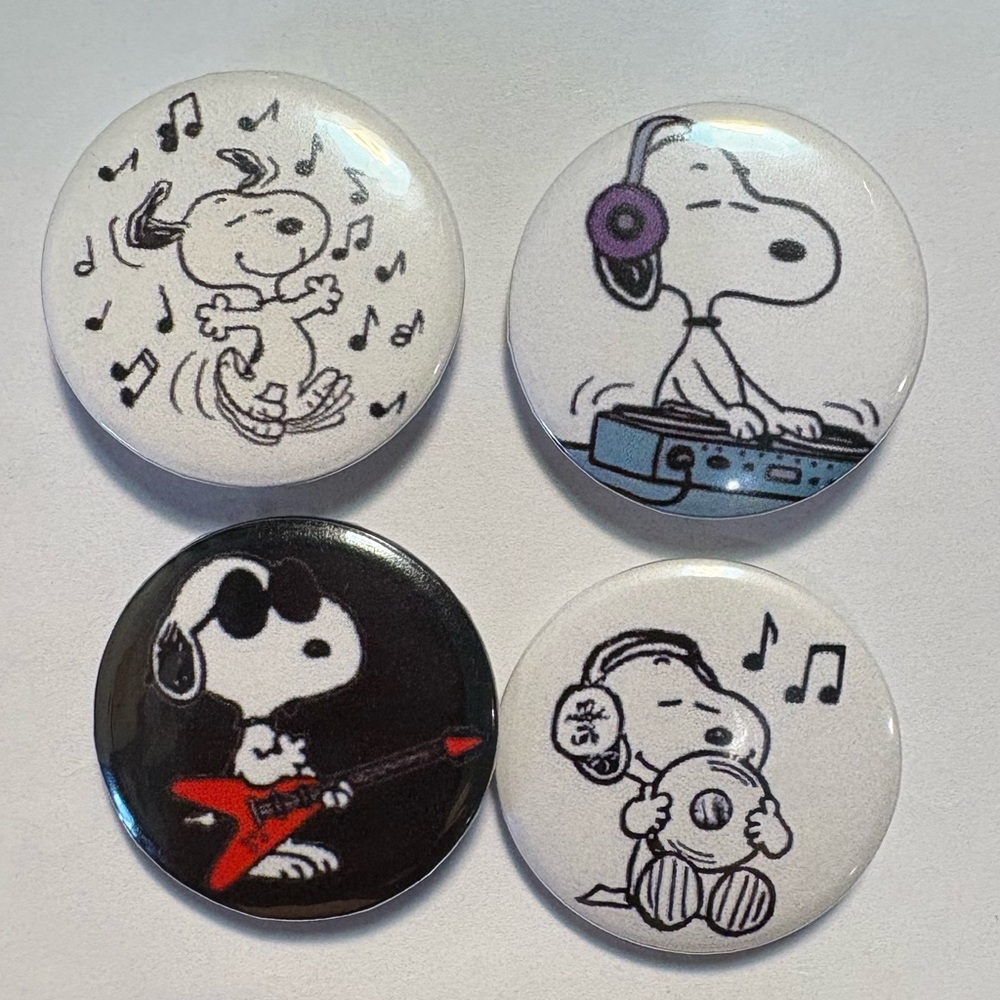 Handmade Snoopy Music Themed Button Set